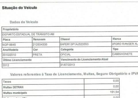 Veículo do DETRAN circula livremente com documento vencido. Veja